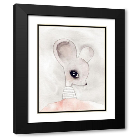 Macey Mouse Poster Black Modern Wood Framed Art Print with Double Matting by Urban Road