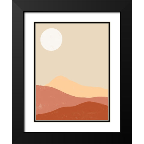 Desert Sun Poster Black Modern Wood Framed Art Print with Double Matting by Urban Road