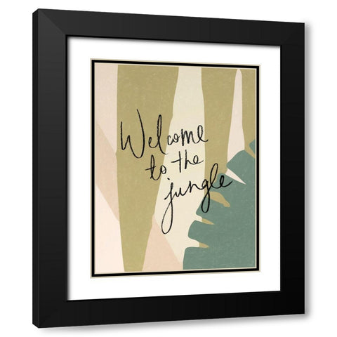 Welcome to the Jungle Poster Black Modern Wood Framed Art Print with Double Matting by Urban Road