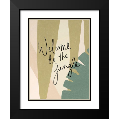 Welcome to the Jungle Poster Black Modern Wood Framed Art Print with Double Matting by Urban Road