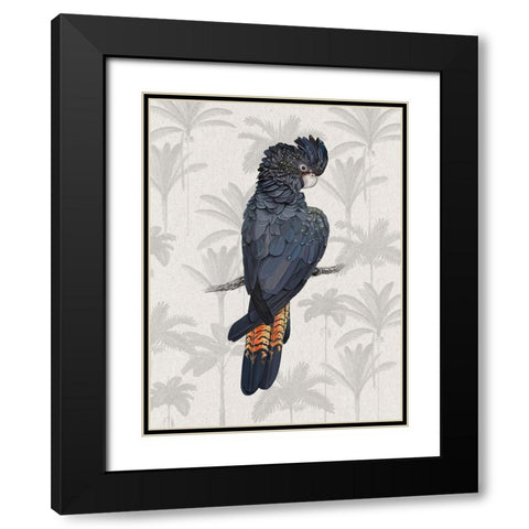 Tropical Cockatoo Poster Black Modern Wood Framed Art Print with Double Matting by Urban Road