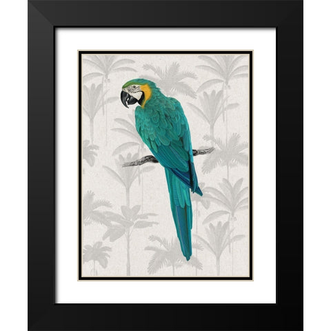 Tropical Macaw Poster Black Modern Wood Framed Art Print with Double Matting by Urban Road