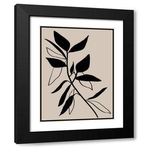 Beige Etchings I Poster Black Modern Wood Framed Art Print with Double Matting by Urban Road