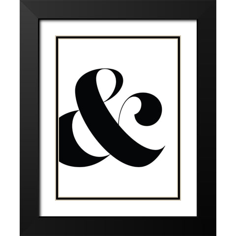 Ampersand Poster Black Modern Wood Framed Art Print with Double Matting by Urban Road