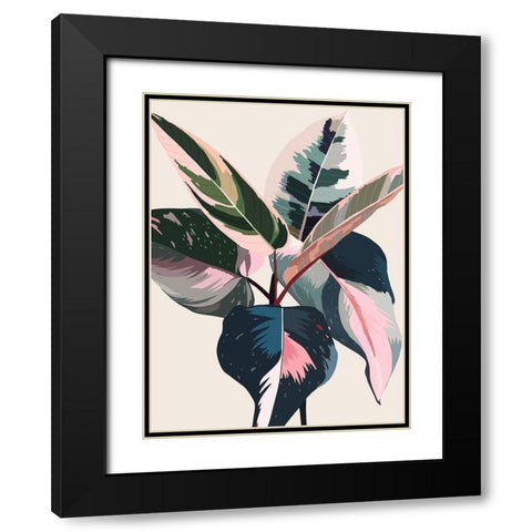 Pink Ficus Poster Black Modern Wood Framed Art Print with Double Matting by Urban Road