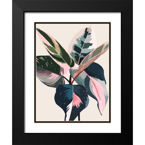 Pink Ficus Poster Black Modern Wood Framed Art Print with Double Matting by Urban Road