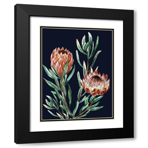 Dark Proteas I Poster Black Modern Wood Framed Art Print with Double Matting by Urban Road