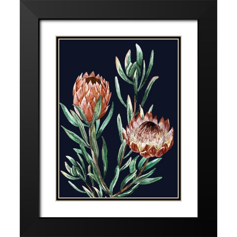 Dark Proteas I Poster Black Modern Wood Framed Art Print with Double Matting by Urban Road