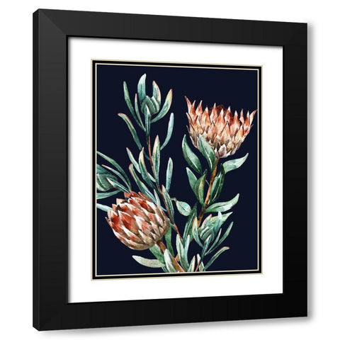 Dark Proteas II Poster Black Modern Wood Framed Art Print with Double Matting by Urban Road