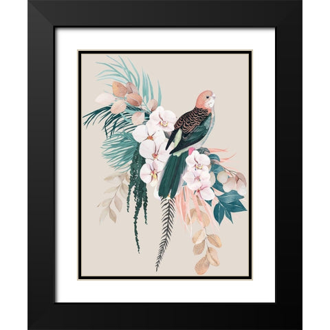 Jade Rosella Poster Black Modern Wood Framed Art Print with Double Matting by Urban Road