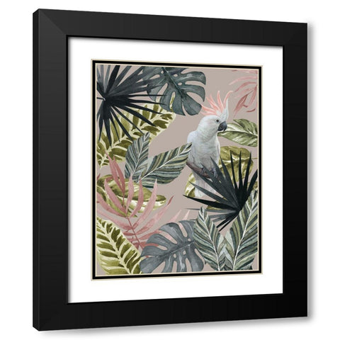 Tropical Cockatoo Poster Black Modern Wood Framed Art Print with Double Matting by Urban Road