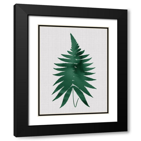 Fern Green Poster Black Modern Wood Framed Art Print with Double Matting by Urban Road