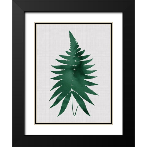 Fern Green Poster Black Modern Wood Framed Art Print with Double Matting by Urban Road