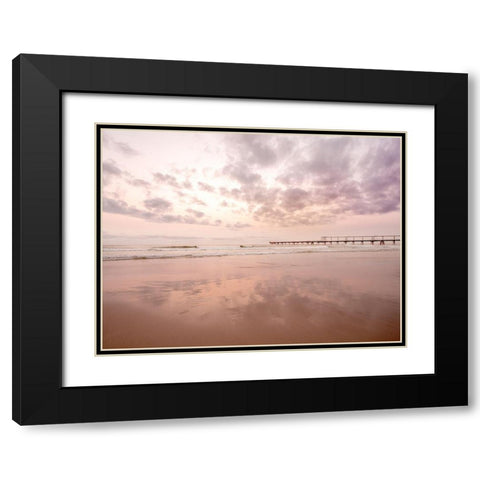 The Pier Poster Black Modern Wood Framed Art Print with Double Matting by Urban Road