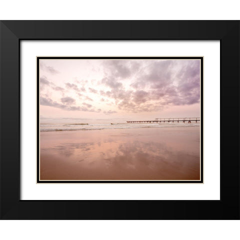 The Pier Poster Black Modern Wood Framed Art Print with Double Matting by Urban Road