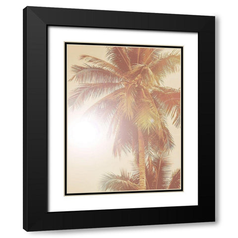 Sunkissed Palm Poster Black Modern Wood Framed Art Print with Double Matting by Urban Road