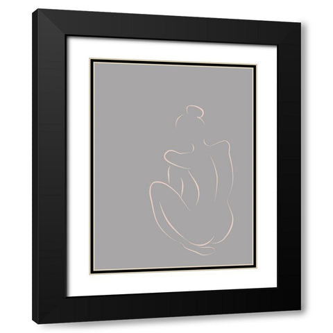 Figure I Grey Poster Black Modern Wood Framed Art Print with Double Matting by Urban Road