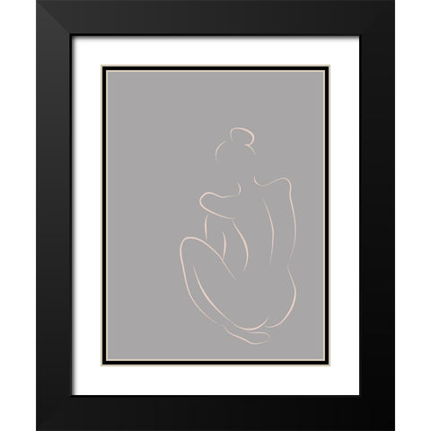 Figure I Grey Poster Black Modern Wood Framed Art Print with Double Matting by Urban Road