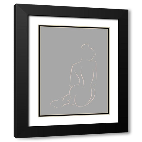 Figure II Grey Poster Black Modern Wood Framed Art Print with Double Matting by Urban Road
