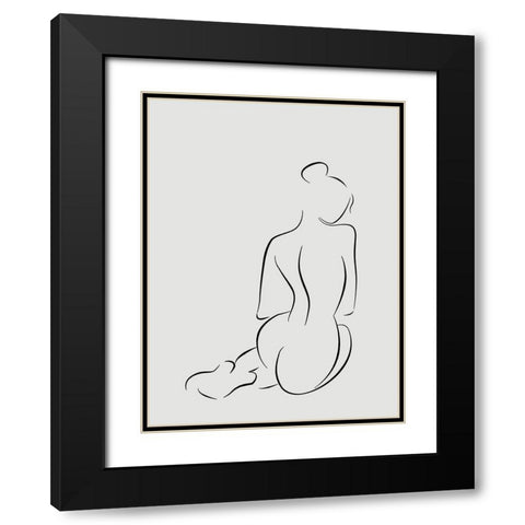 Figure II White Poster Black Modern Wood Framed Art Print with Double Matting by Urban Road