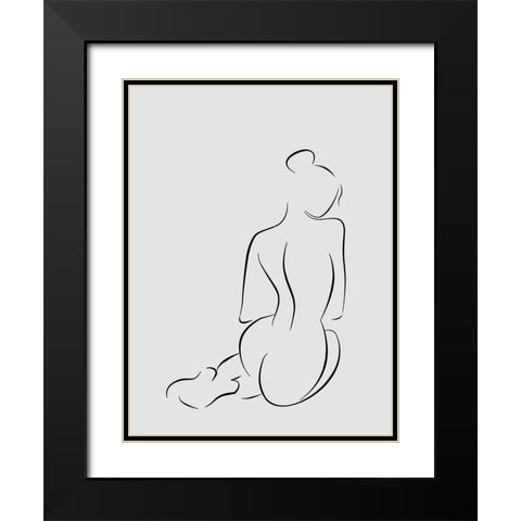 Figure II White Poster Black Modern Wood Framed Art Print with Double Matting by Urban Road