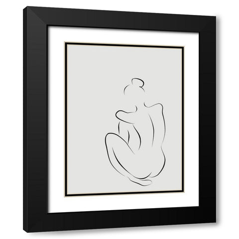 Figure I White Poster Black Modern Wood Framed Art Print with Double Matting by Urban Road