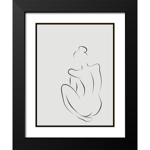 Figure I White Poster Black Modern Wood Framed Art Print with Double Matting by Urban Road