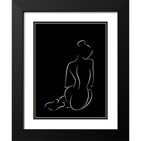 Figure II Black Poster Black Modern Wood Framed Art Print with Double Matting by Urban Road