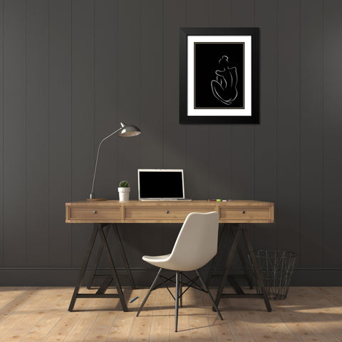 Figure I Black Black Modern Wood Framed Art Print with Double Matting by Urban Road