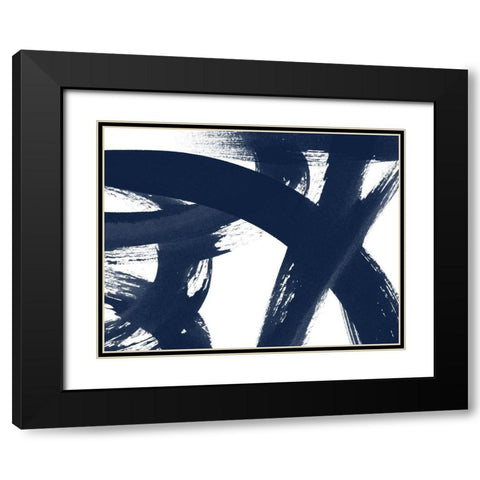 Changing Lanes - Evening Ink Black Modern Wood Framed Art Print with Double Matting by Urban Road