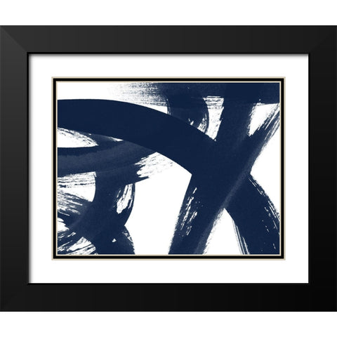 Changing Lanes - Evening Ink Black Modern Wood Framed Art Print with Double Matting by Urban Road