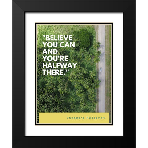 Theodore Roosevelt Quote: Believe You Can Black Modern Wood Framed Art Print with Double Matting by ArtsyQuotes