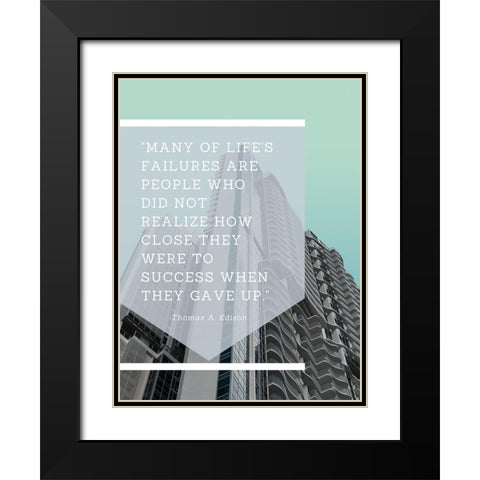 Thomas Edison Quote: How Close Black Modern Wood Framed Art Print with Double Matting by ArtsyQuotes