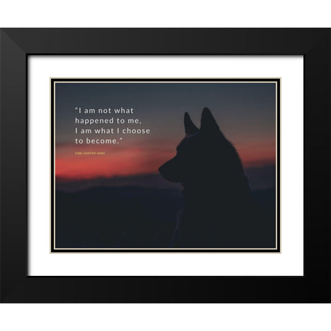 Carl Gustav Jung Quote: I Choose to Become Black Modern Wood Framed Art Print with Double Matting by ArtsyQuotes