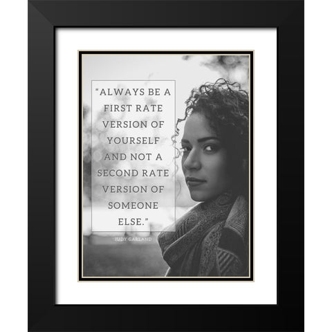 Judy Garland Quote: First Rate Black Modern Wood Framed Art Print with Double Matting by ArtsyQuotes