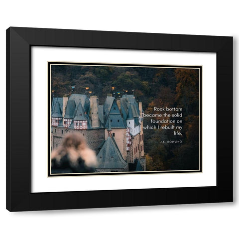 J.K. Rowling Quote: Rock Bottom Black Modern Wood Framed Art Print with Double Matting by ArtsyQuotes