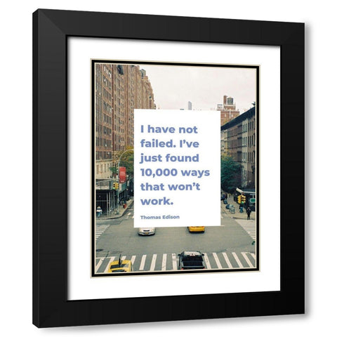 Thomas Edison Quote: 10,000 Ways Black Modern Wood Framed Art Print with Double Matting by ArtsyQuotes