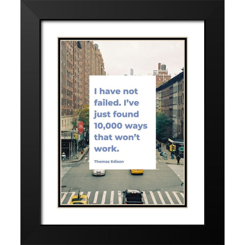 Thomas Edison Quote: 10,000 Ways Black Modern Wood Framed Art Print with Double Matting by ArtsyQuotes