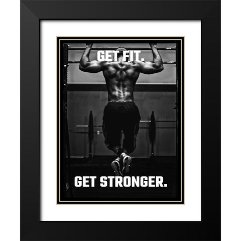 Artsy Quotes Quote: Get Fit Black Modern Wood Framed Art Print with Double Matting by ArtsyQuotes