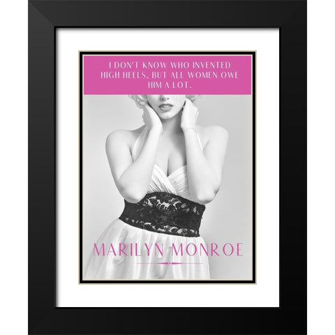 Marilyn Monroe Quote: High Heels Black Modern Wood Framed Art Print with Double Matting by ArtsyQuotes