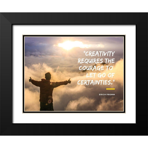 Erich Fromm Quote: Creativity Black Modern Wood Framed Art Print with Double Matting by ArtsyQuotes