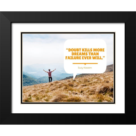 Suzy Kassem Quote: Failure Black Modern Wood Framed Art Print with Double Matting by ArtsyQuotes