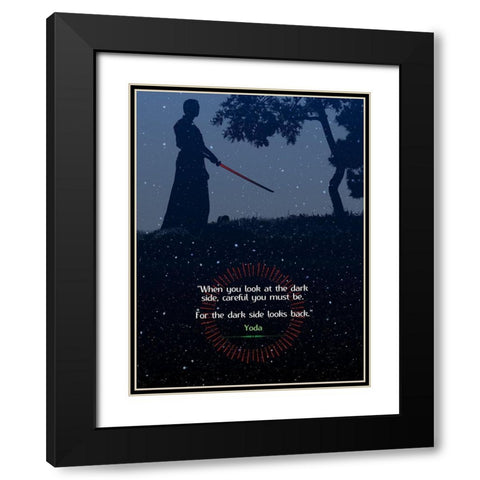 Yoda Quote: Careful You Must Be Black Modern Wood Framed Art Print with Double Matting by ArtsyQuotes