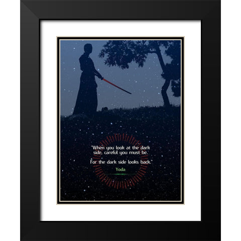 Yoda Quote: Careful You Must Be Black Modern Wood Framed Art Print with Double Matting by ArtsyQuotes