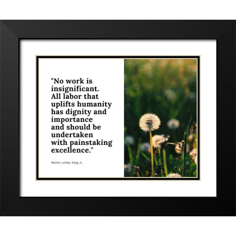 Martin Luther King, Jr. Quote: No Work is Insignificant Black Modern Wood Framed Art Print with Double Matting by ArtsyQuotes