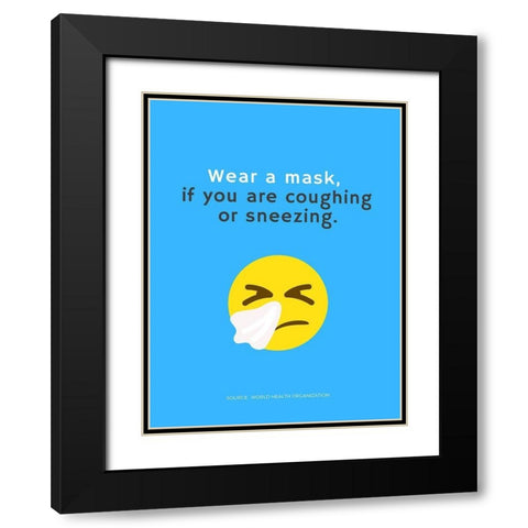 World Health Organization Quote: Wear a Mask Black Modern Wood Framed Art Print with Double Matting by ArtsyQuotes