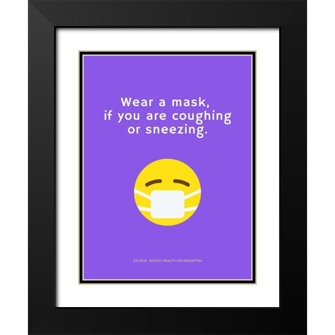 World Health Organization Quote: Wear a Mask Black Modern Wood Framed Art Print with Double Matting by ArtsyQuotes