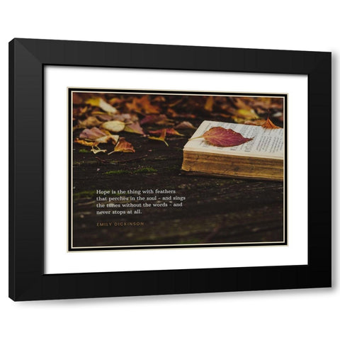 Emily Dickinson Quote: Hope Black Modern Wood Framed Art Print with Double Matting by ArtsyQuotes