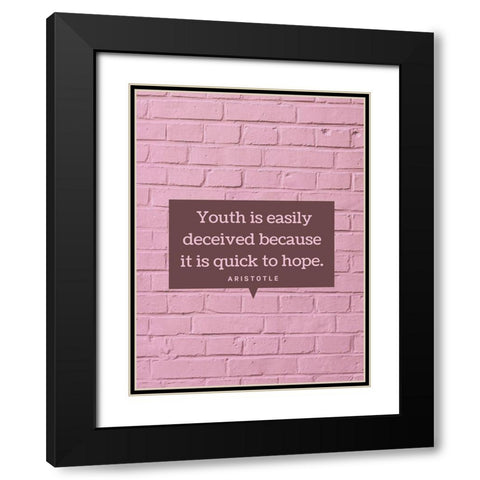 Aristotle Quote: Youth Black Modern Wood Framed Art Print with Double Matting by ArtsyQuotes