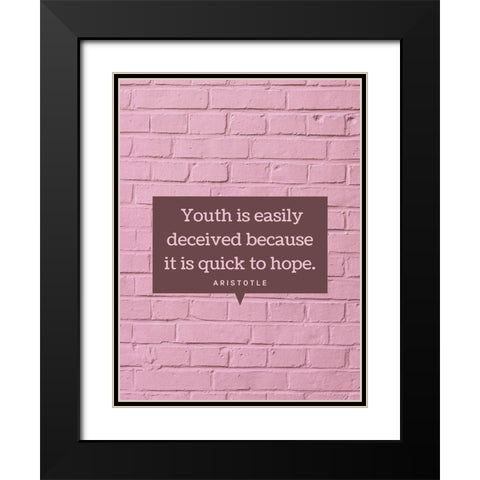 Aristotle Quote: Youth Black Modern Wood Framed Art Print with Double Matting by ArtsyQuotes